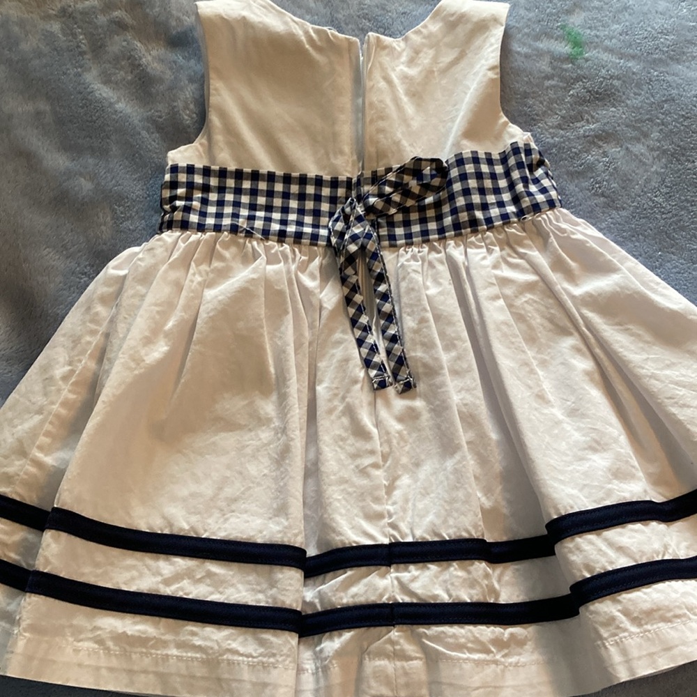 NWOT Classic White and Navy Checkered Girls Dress - Picture 4 of 6